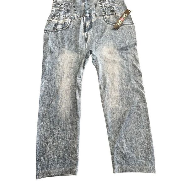 Just One Leggings 2XL/ NWT Jean Print Side Slits - Picture 1 of 6